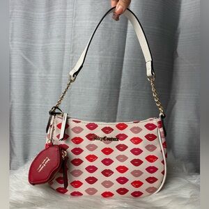 JUICY COUTURE crystal cream sealed with a kiss hobo shoulder bag